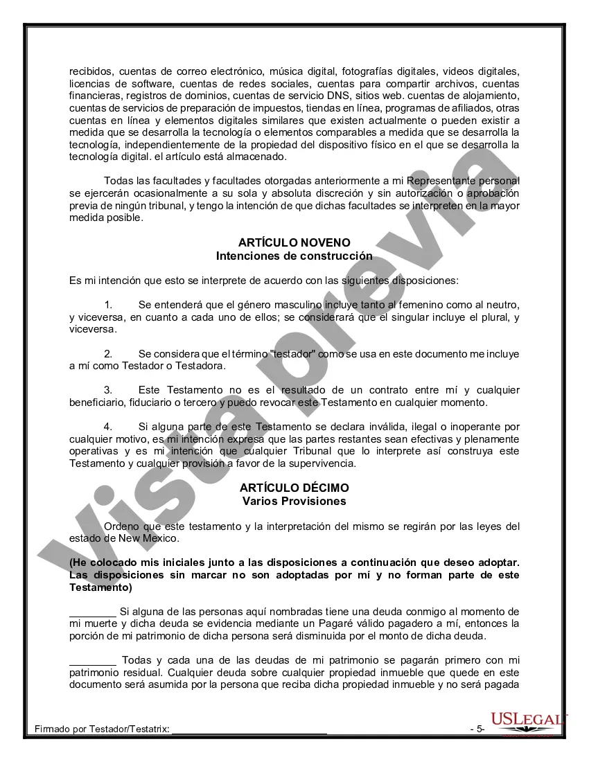 Preview Testamentos mutuos que contienen última voluntad y testamentos para personas solteras que viven juntas sin hijos