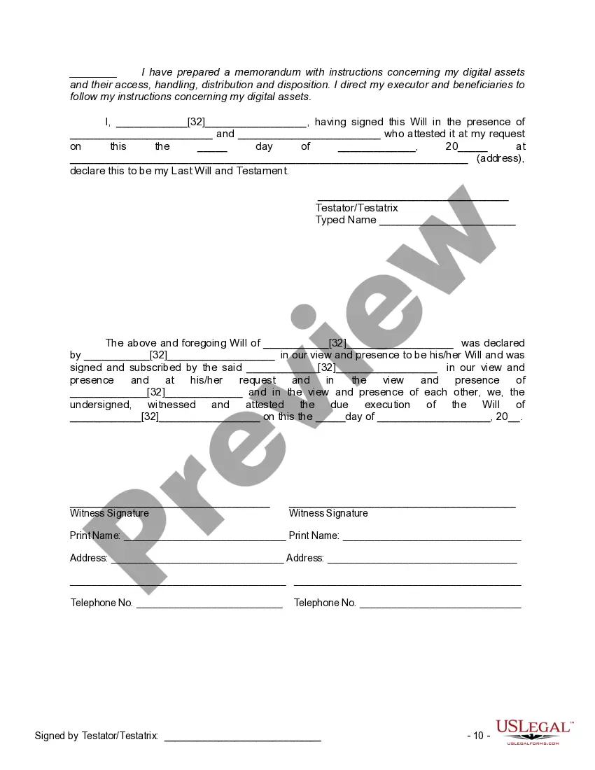 Preview Mutual Wills containing Last Will and Testaments for Man and Woman living together not Married with No Children