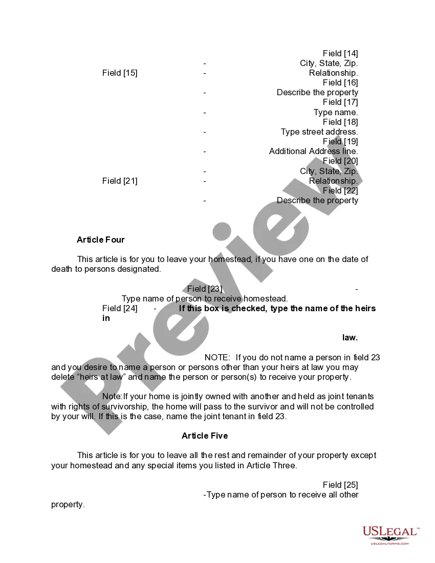 Preview Mutual Wills containing Last Will and Testaments for Man and Woman living together not Married with No Children