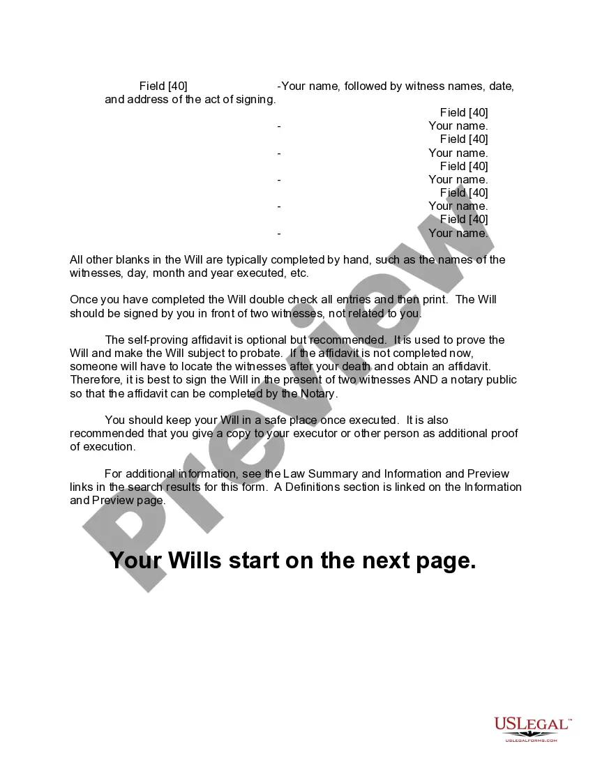 Preview Mutual Wills Package of Last Wills and Testaments for Man and Woman living together not Married with Adult Children