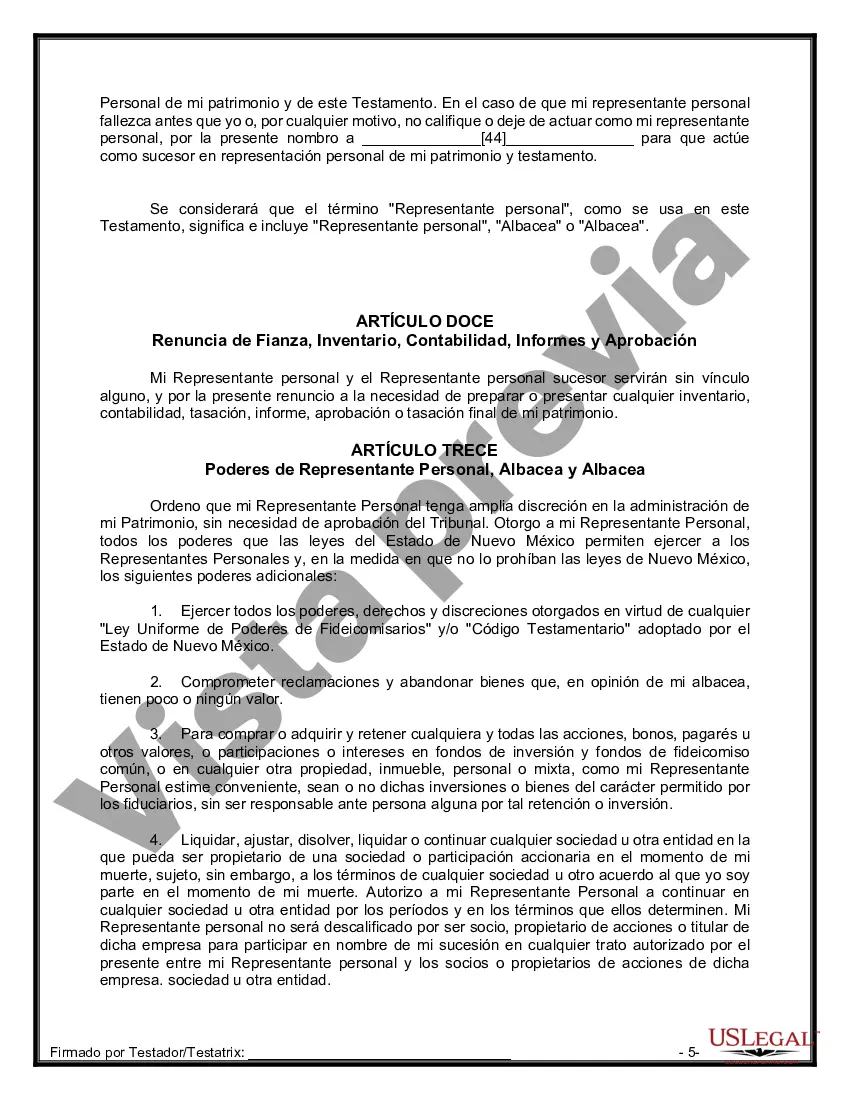 Preview Testamentos Mutuos o Últimas Voluntades y Testamentos para Personas Solteras que conviven con Hijos Menores