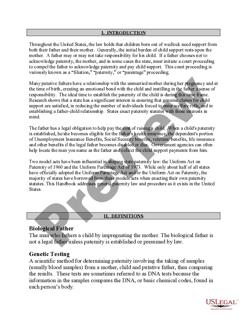 Get Paternity Law and Procedure Handbook Preview Paternity Law and Procedure Handbook