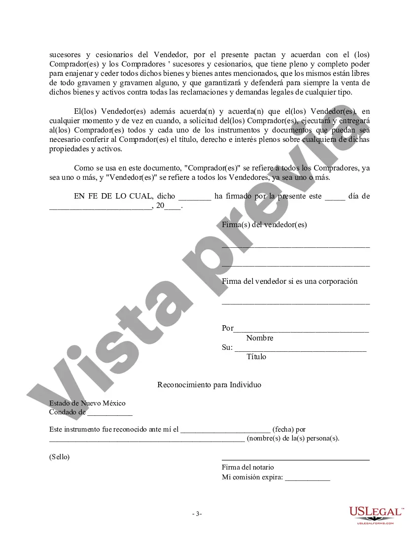 Preview Factura de venta en relación con la venta del negocio por parte del vendedor individual o corporativo