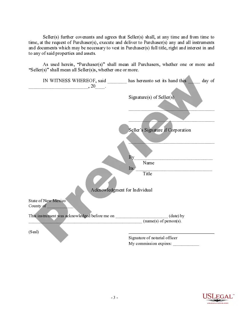 Preview Bill of Sale in Connection with Sale of Business by Individual or Corporate Seller