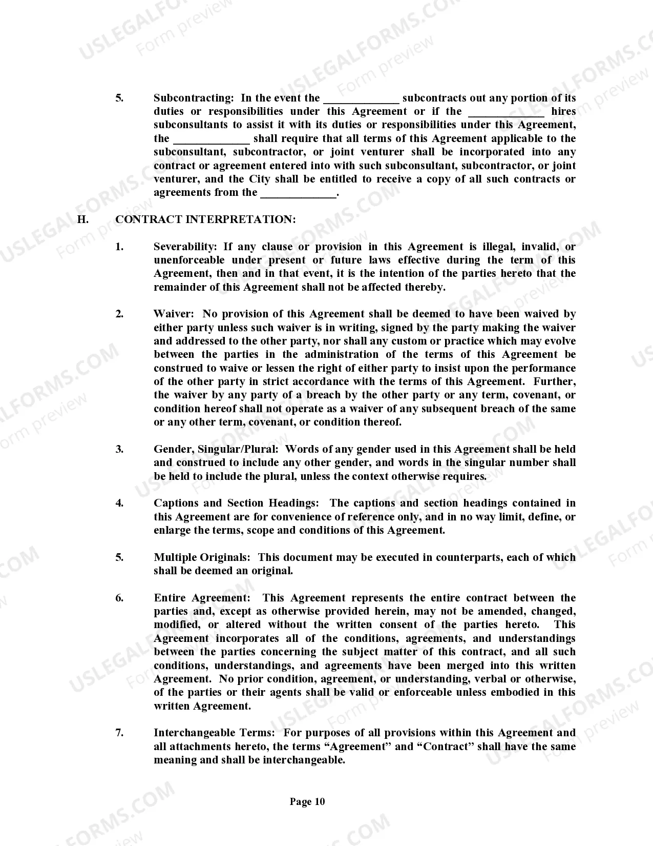 Preview Professional Services Agreement with Municipal Corporation