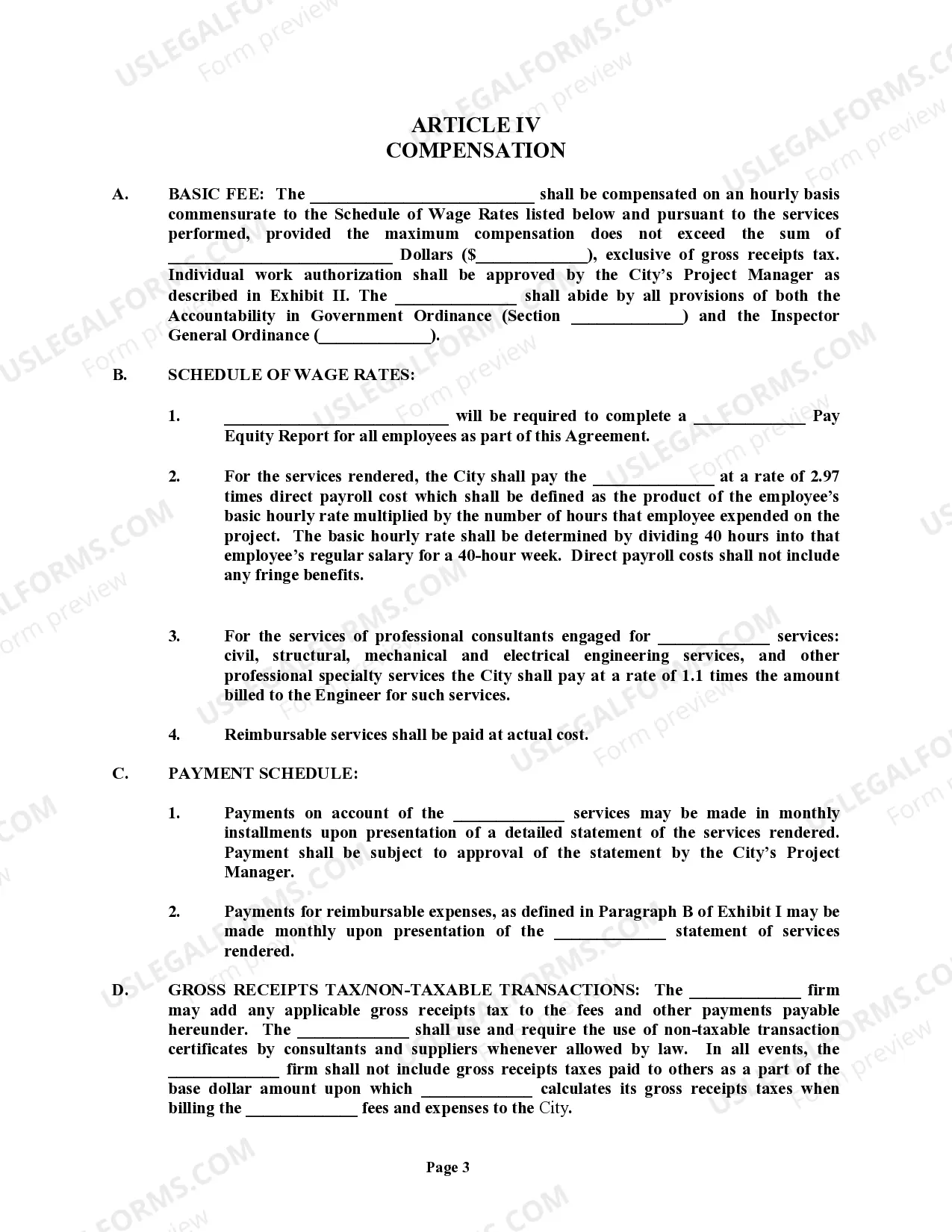 Preview Professional Services Agreement with Municipal Corporation