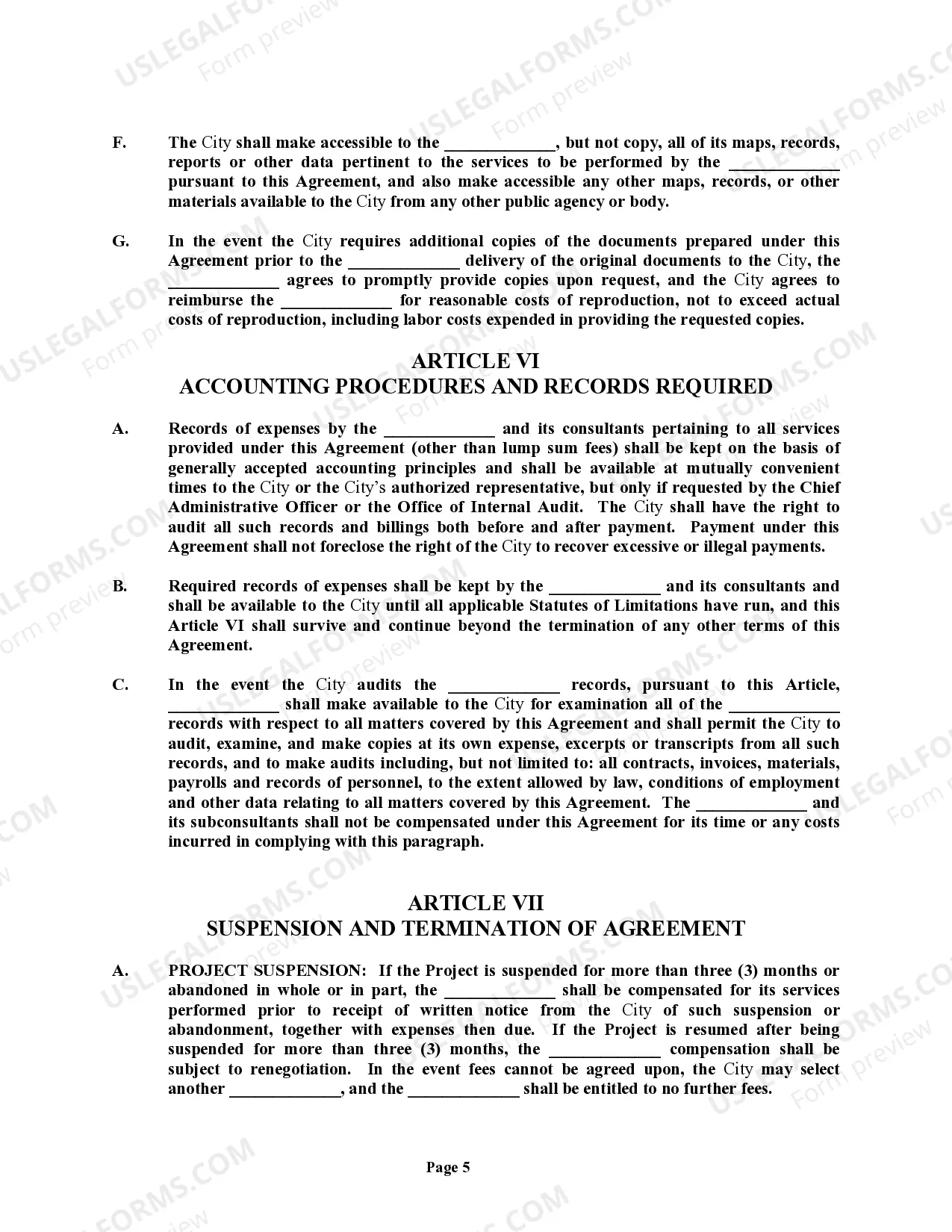 Preview Professional Services Agreement with Municipal Corporation