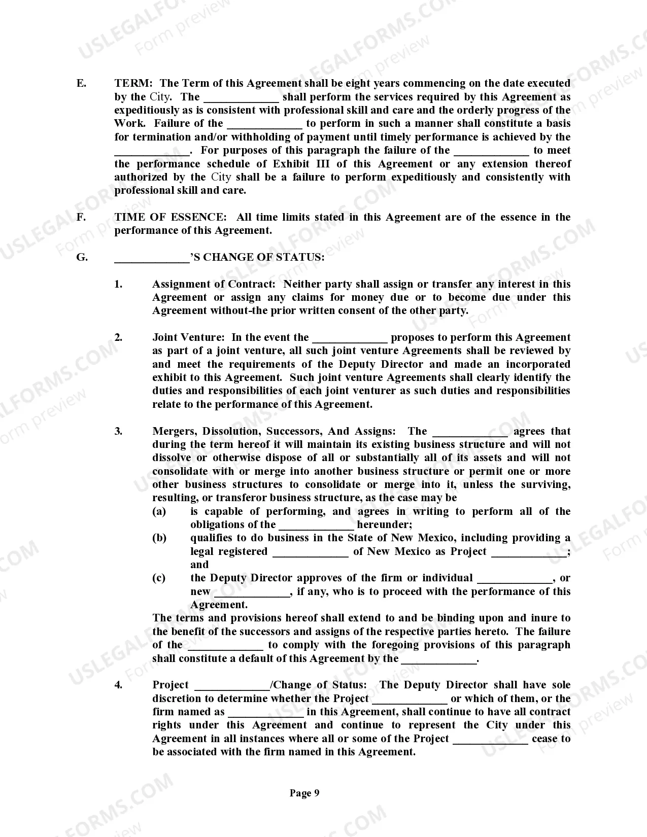 Preview Professional Services Agreement with Municipal Corporation