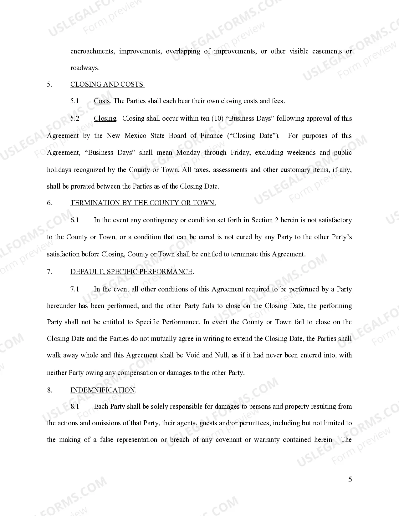 Preview Land Exchange Agreement