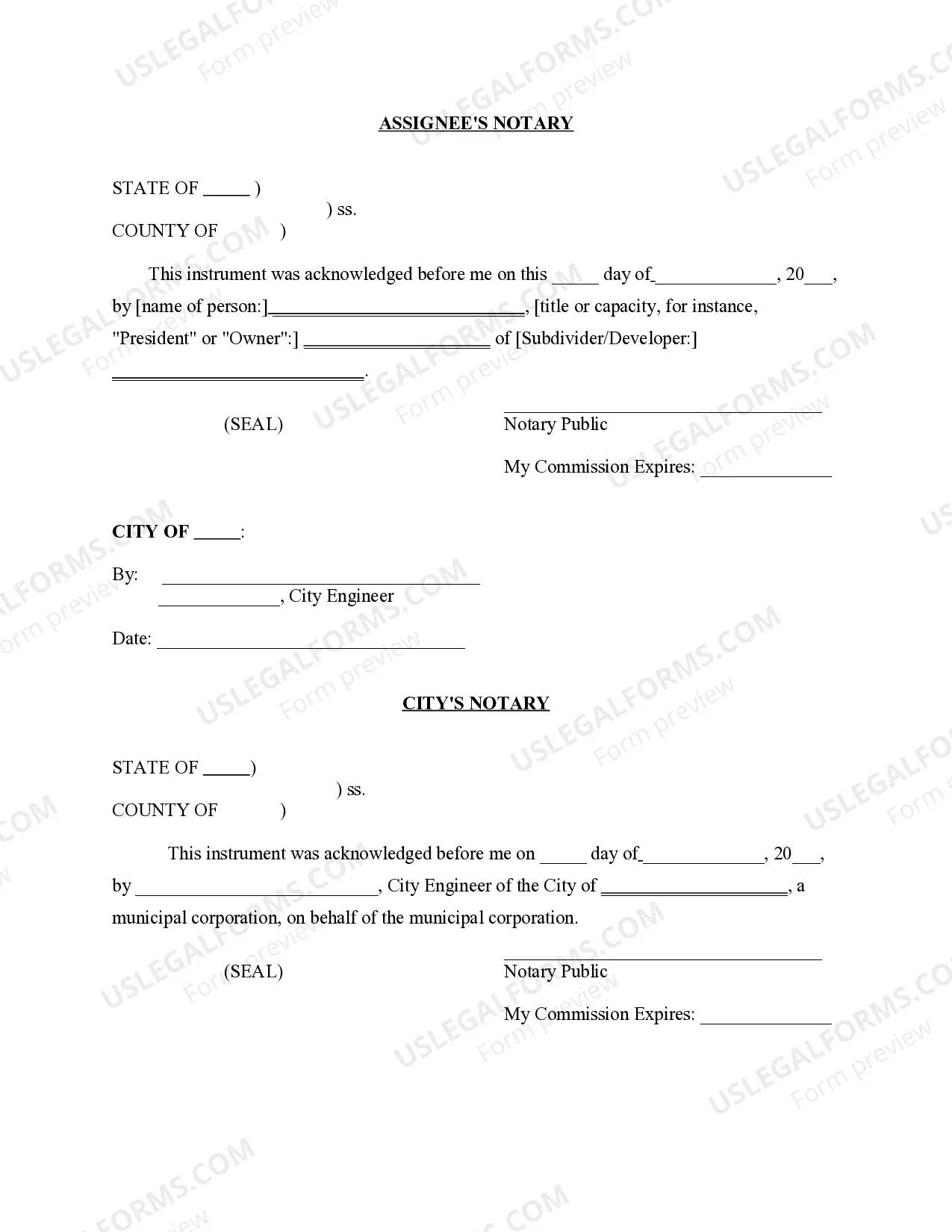 Preview Assignment and Amendment to Sidewalk Deferral Agreement to Construct Subdivision Improvements