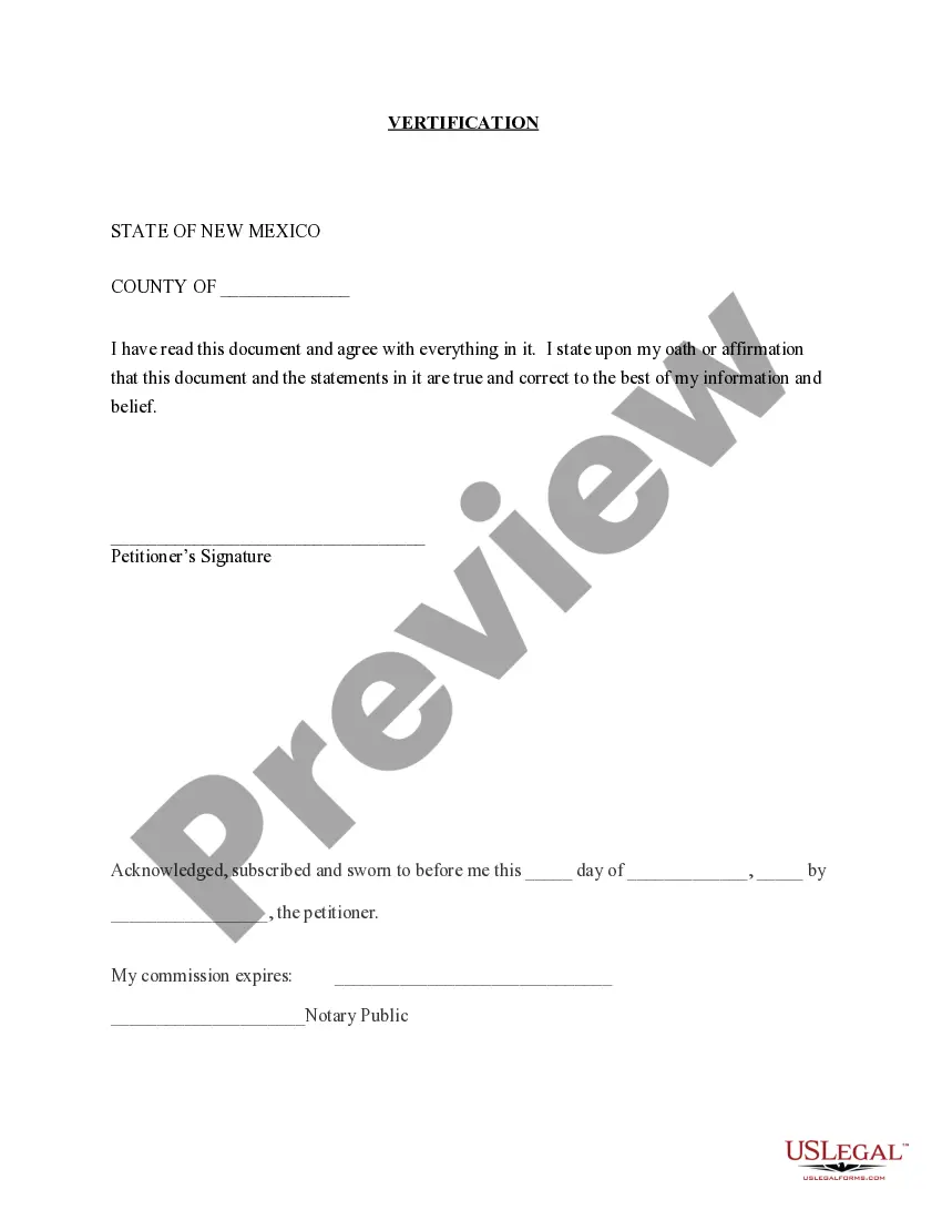 Preview Petition for Dissolution of Divorce with Children