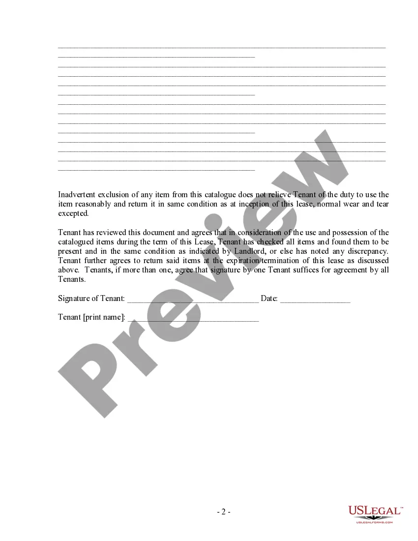 Get Inventory and Condition of Leased Premises for Pre Lease and Post Lease Preview Inventory and Condition of Leased Premises for Pre Lease and Post Lease
