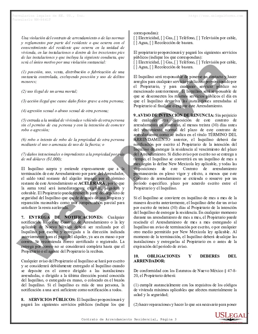 Preview Contrato de arrendamiento de alquiler residencial