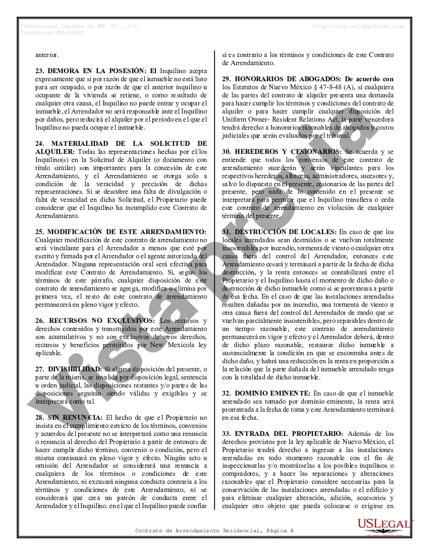 Preview Contrato de arrendamiento de alquiler residencial