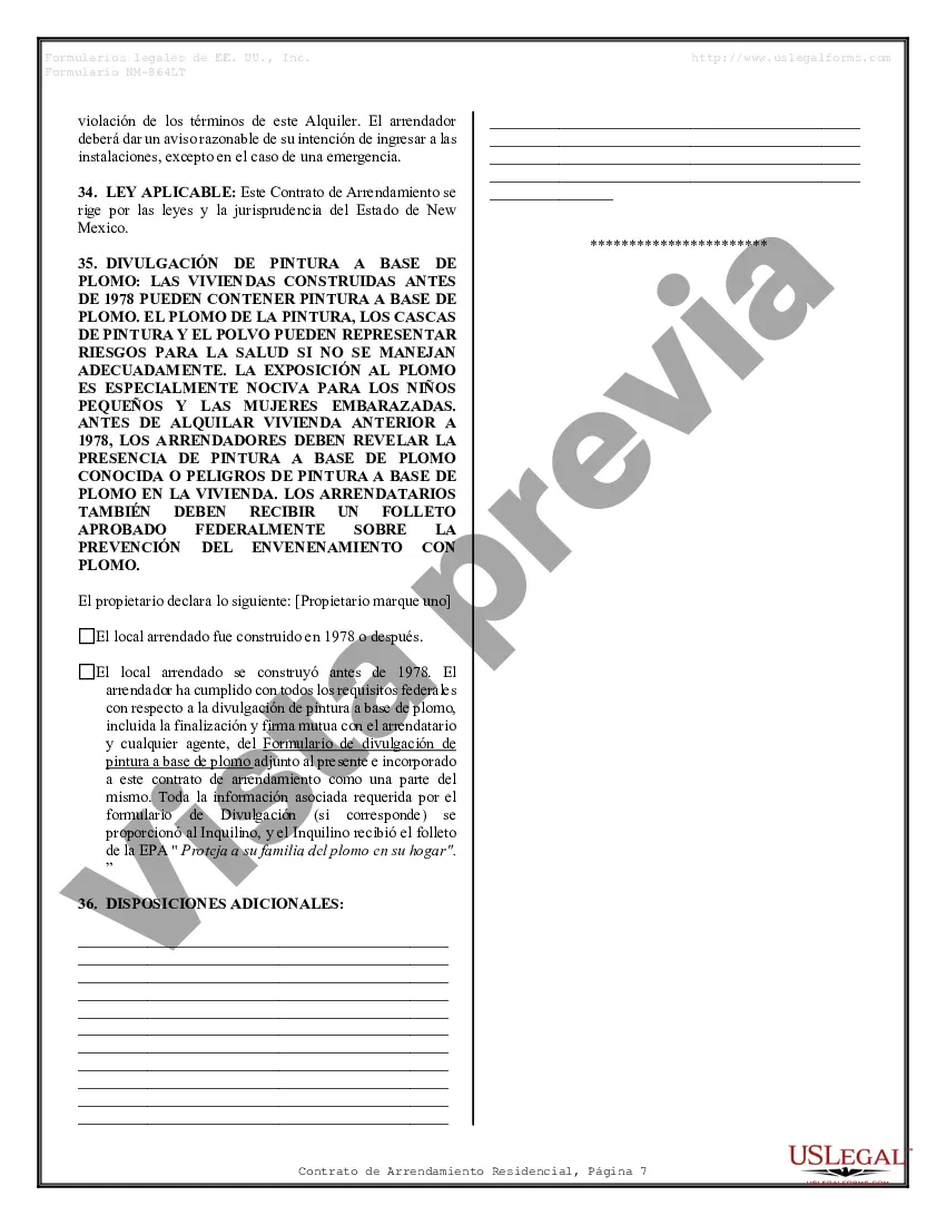 Preview Contrato de arrendamiento de alquiler residencial