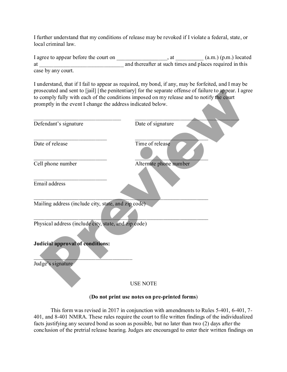 page 2 Order Setting Conditions of Release Bail Bond preview