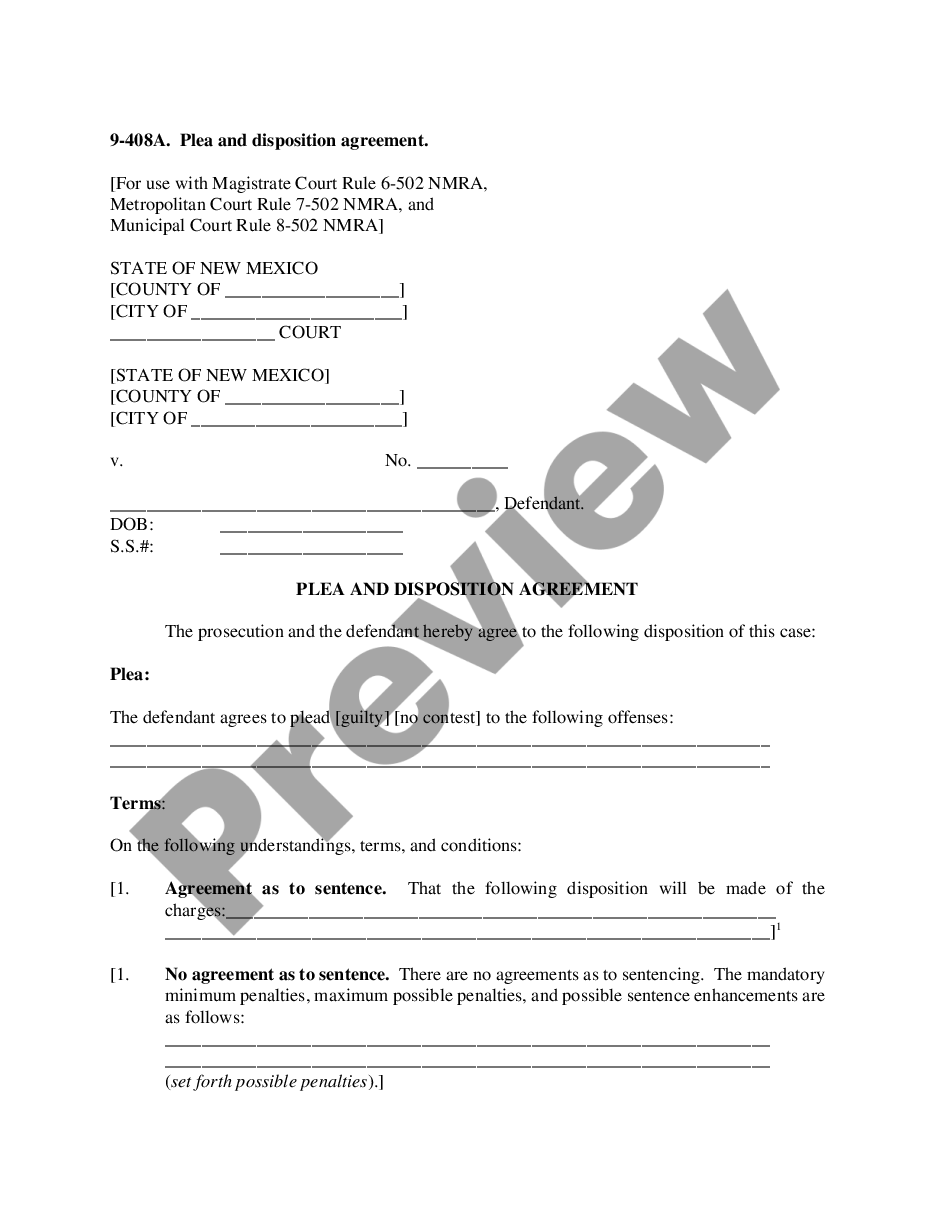 page 0 Plea and Disposition Agreement preview