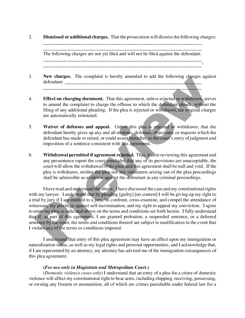 page 1 Plea and Disposition Agreement preview