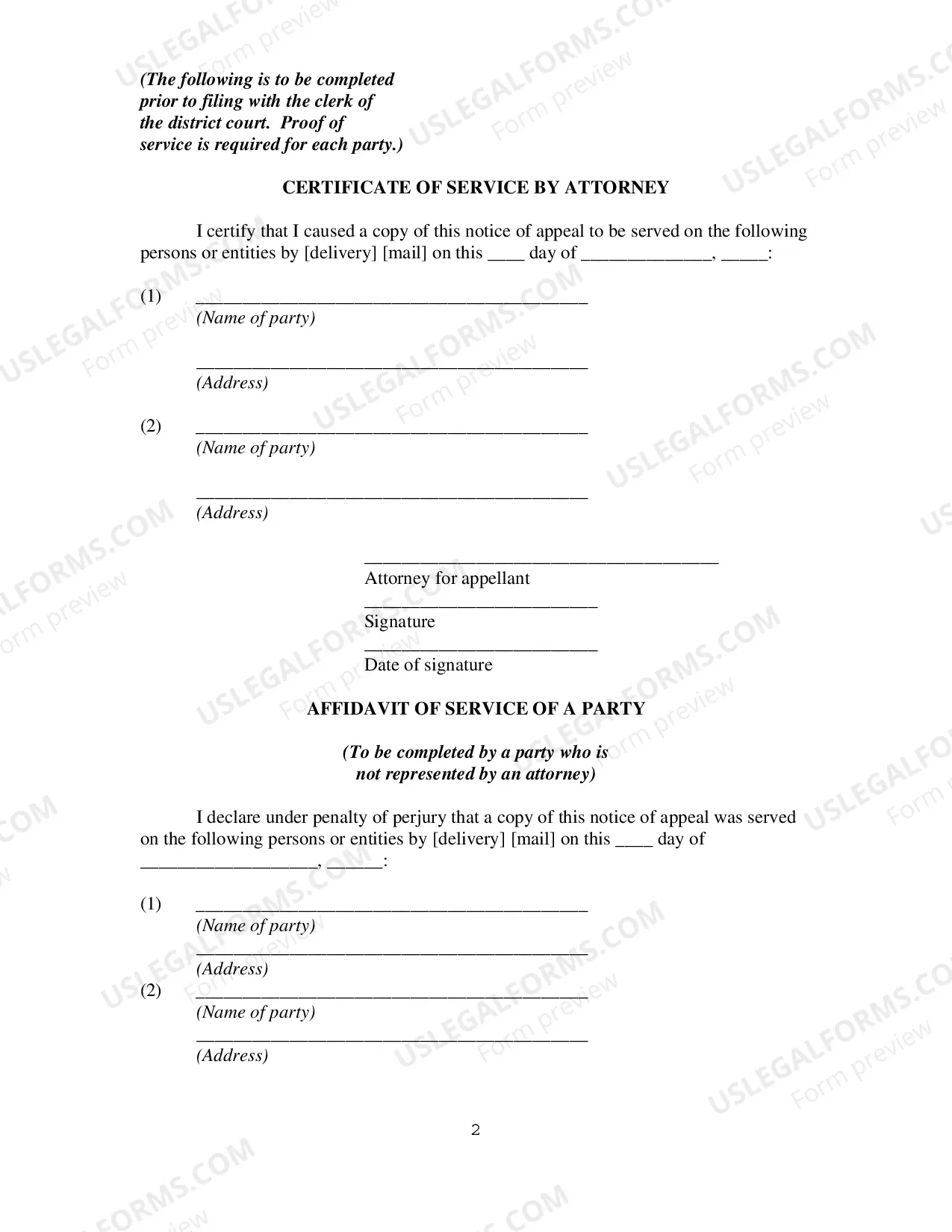 Preview Notice of Appeal