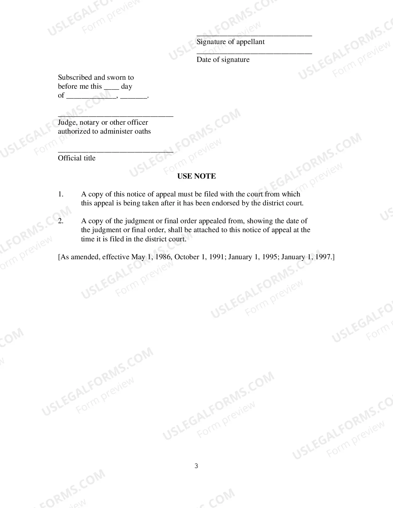 Preview Notice of Appeal