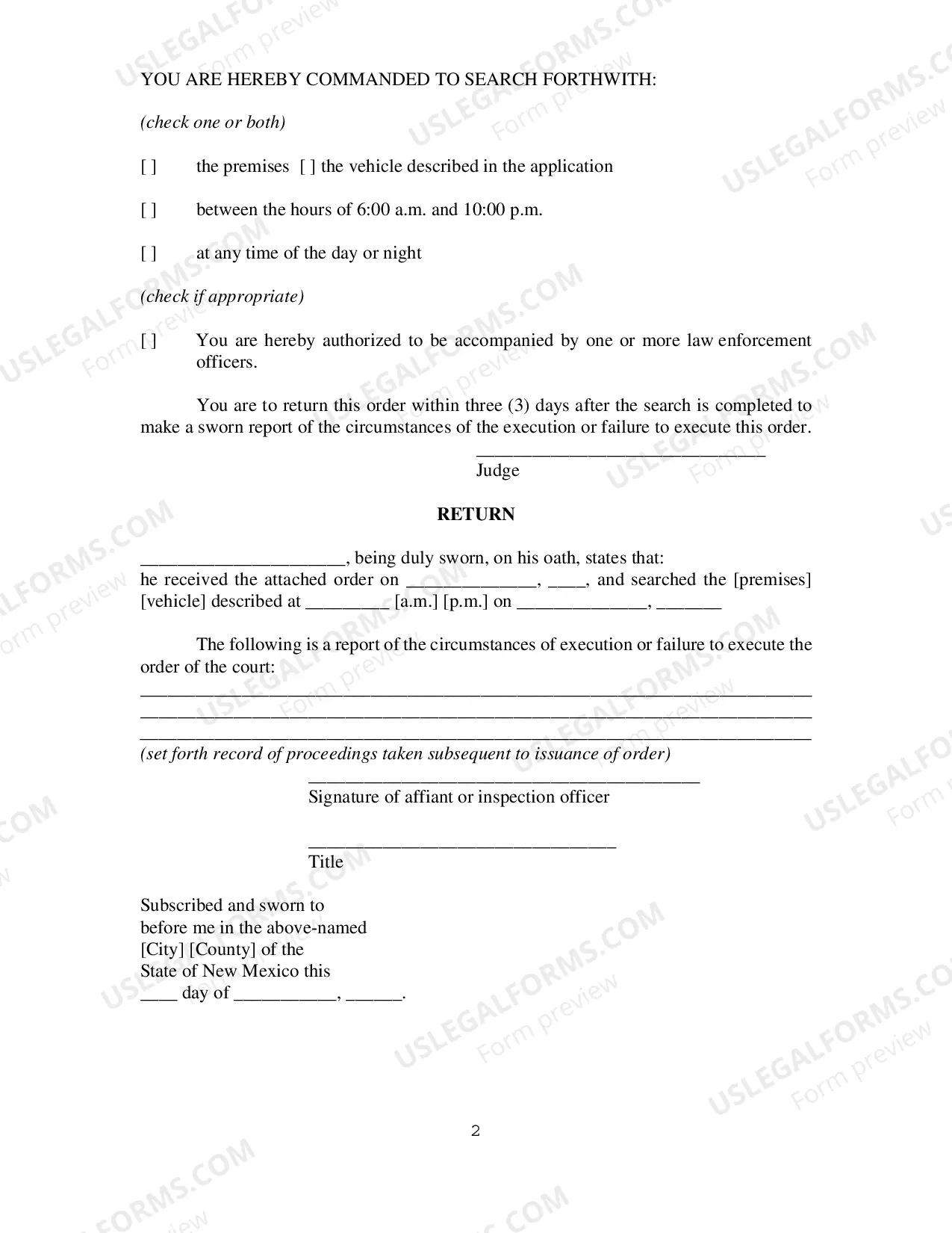 Preview Inspection Order