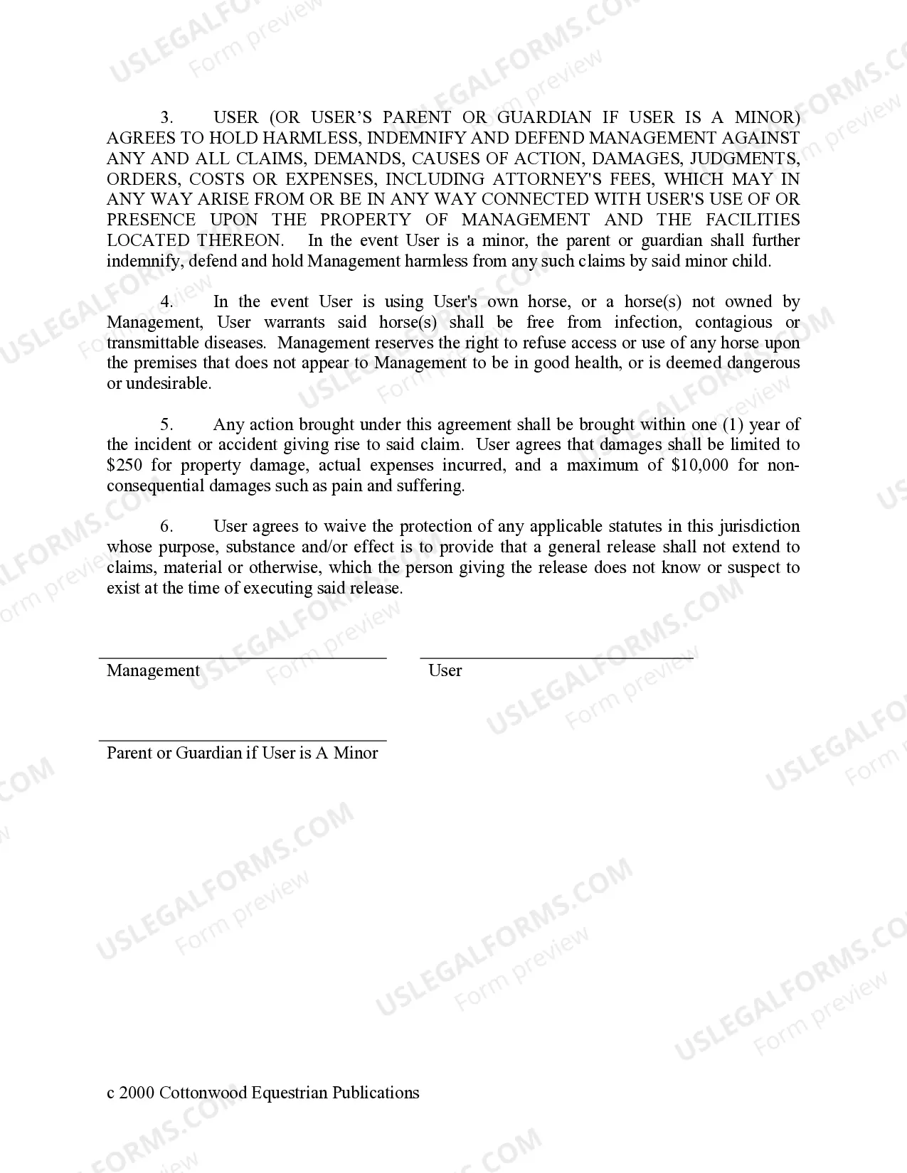 Preview New Mexico Horse Equine Forms Package