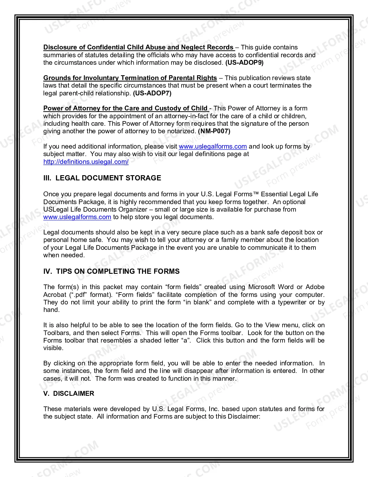 Preview New Mexico Relative Caretaker Legal Documents Package