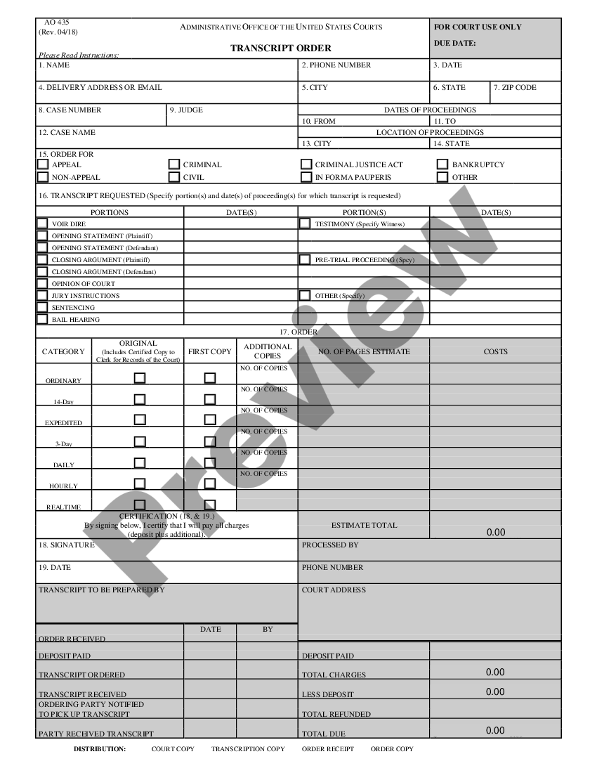 New Mexico Transcript Order 