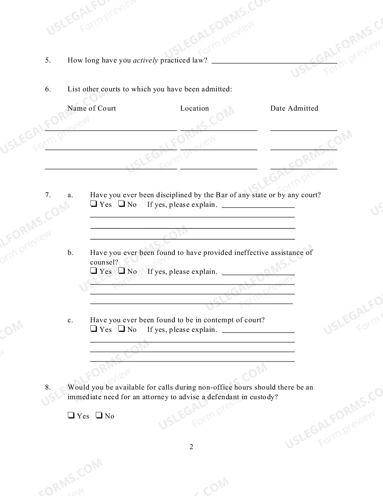 Preview Application for Membership Criminal Justice Act Panel