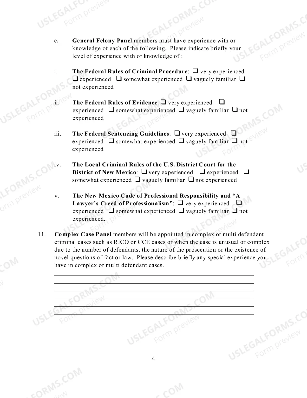 Preview Application for Membership Criminal Justice Act Panel