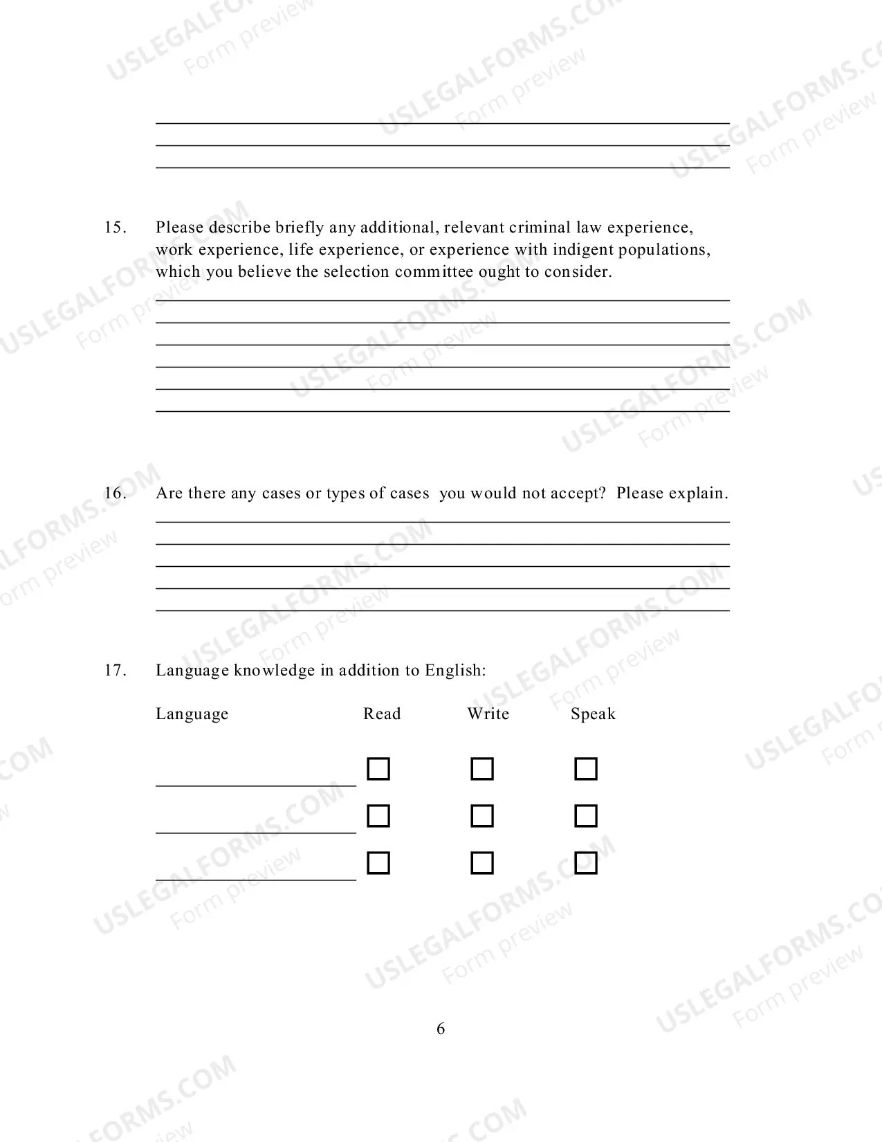 Preview Application for Membership Criminal Justice Act Panel