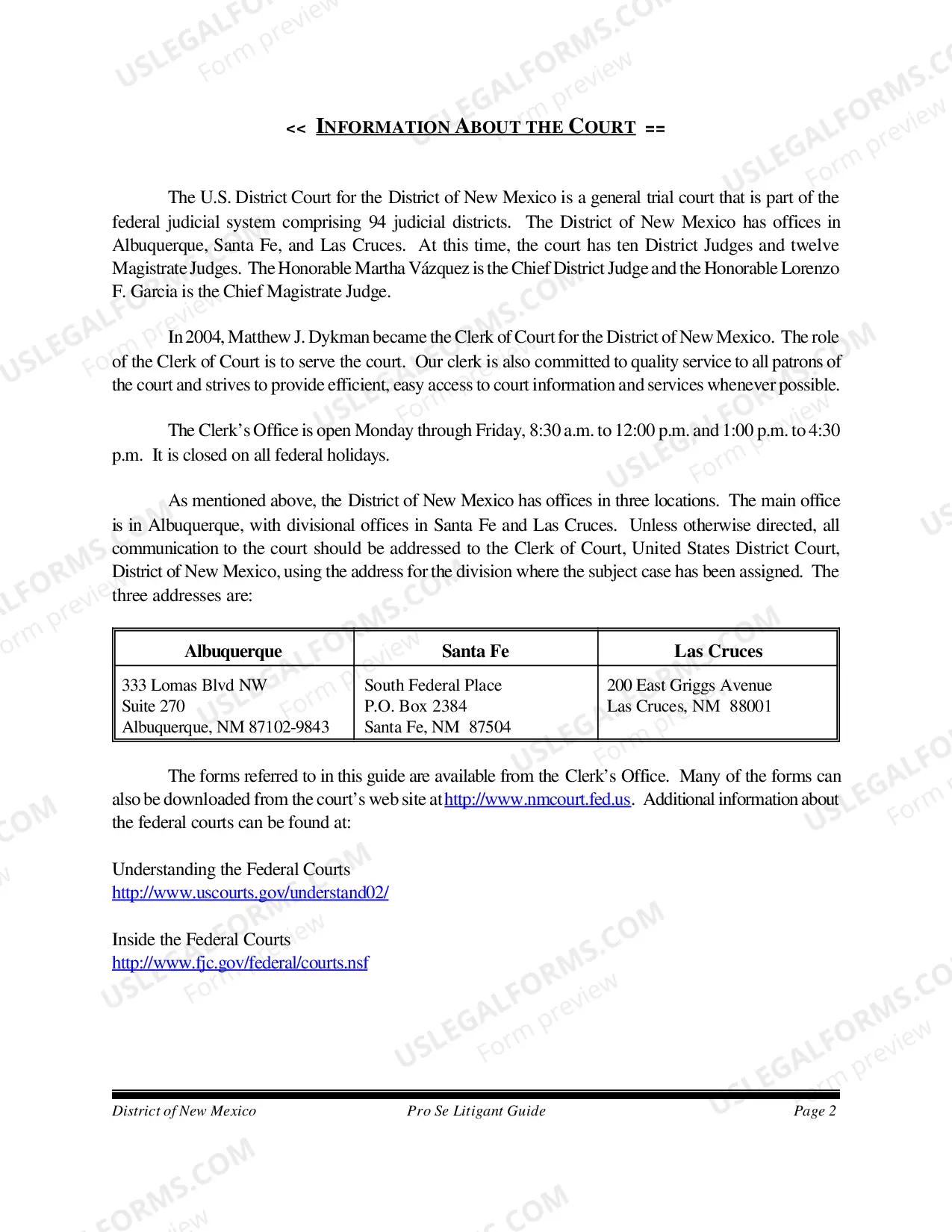 Preview Guide for Pro Se Litigants
