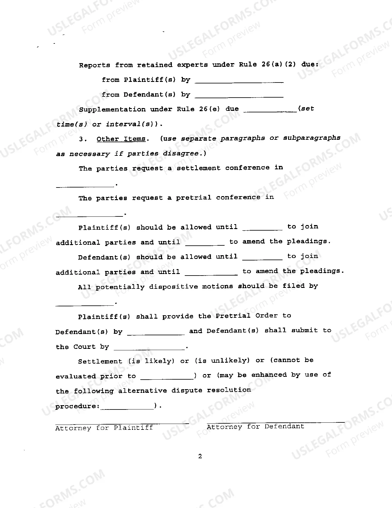 Preview Provisional Discovery Plan
