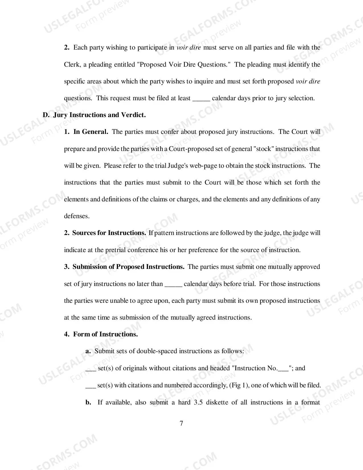 Preview Pretrial Order