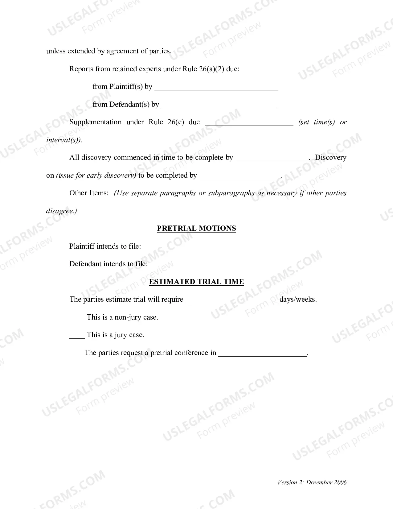 Preview Joint Status Report and Provisional Discovery Plan