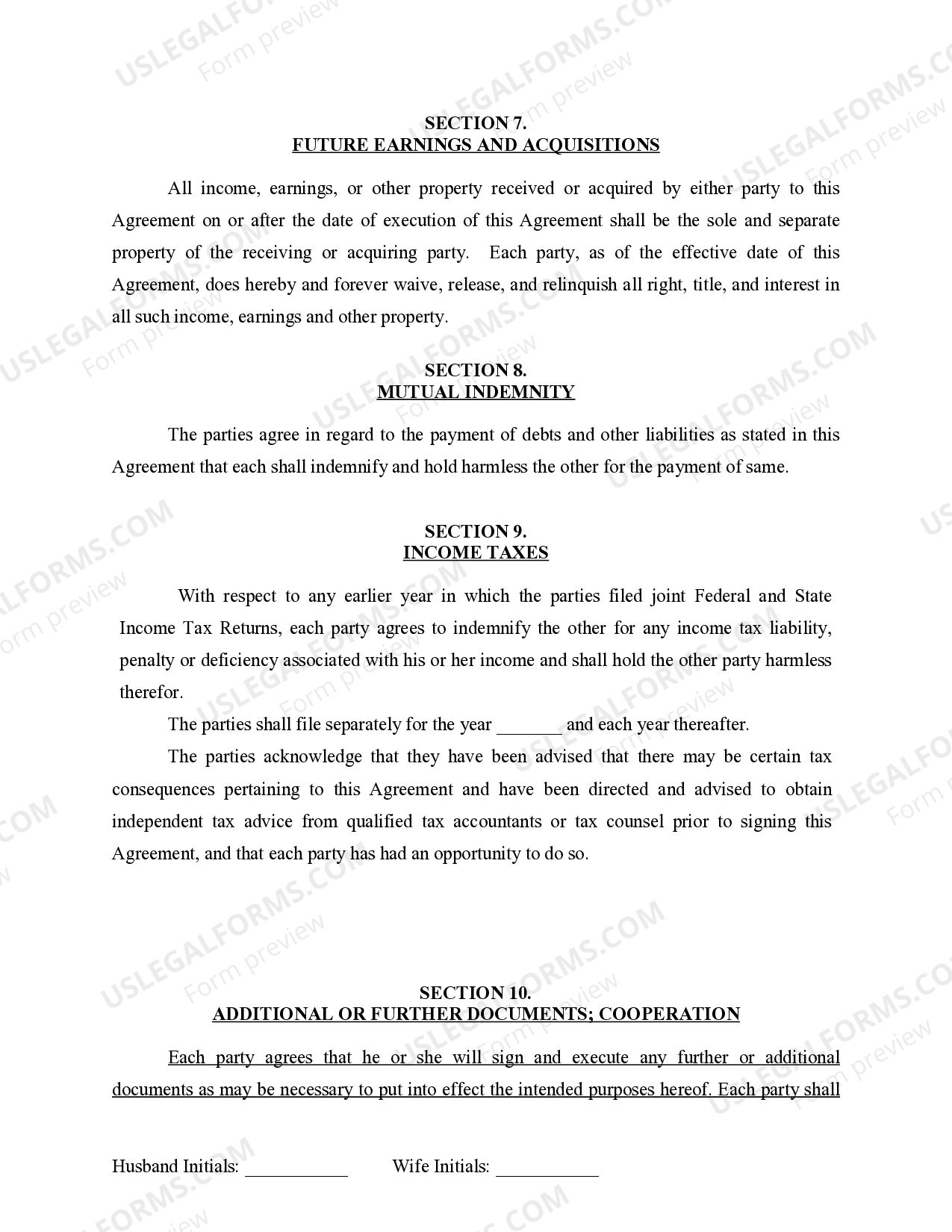 New Mexico Marital Domestic Separation and Property Settlement