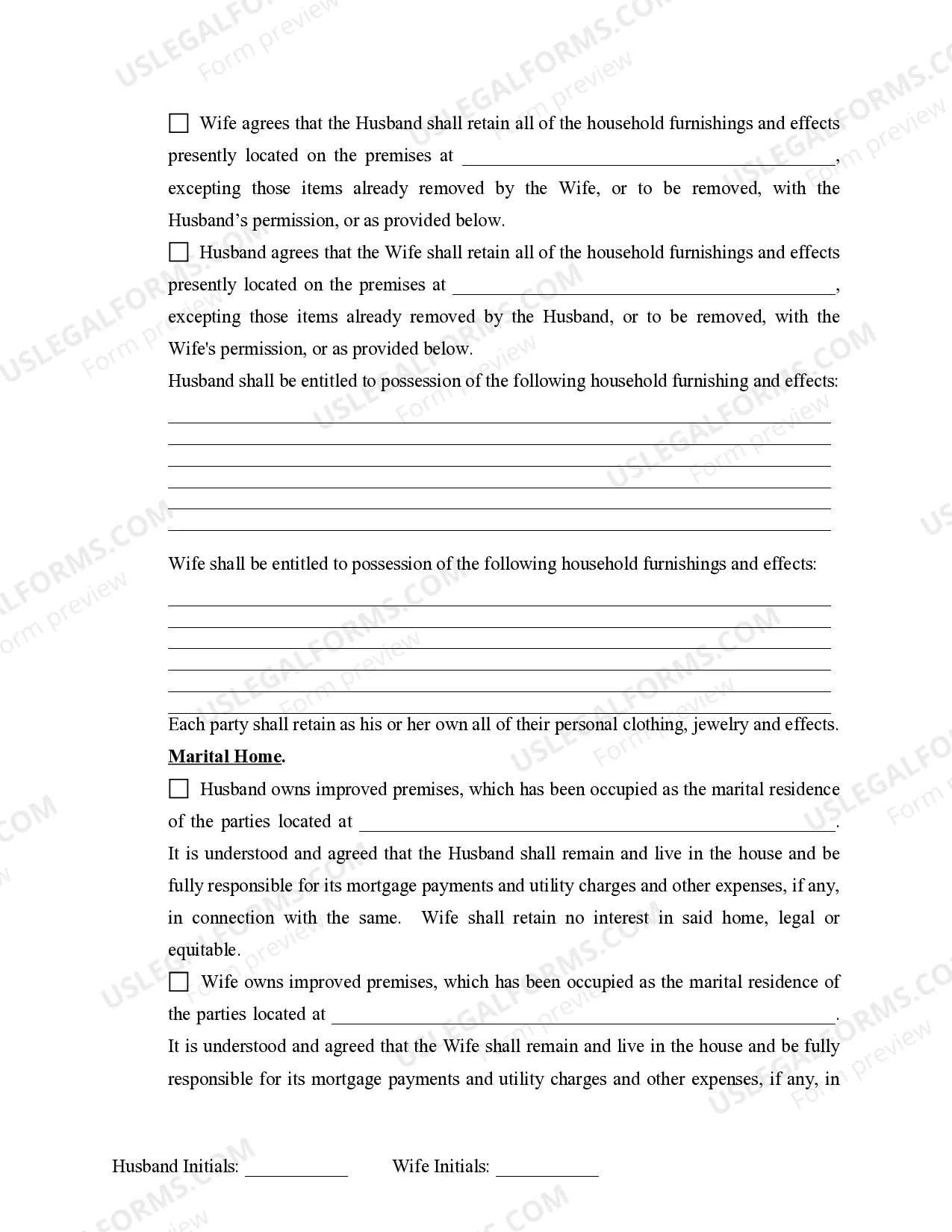 Preview Marital Domestic Separation and Property Settlement Agreement Minor Children no Joint Property or Debts effective Immediately