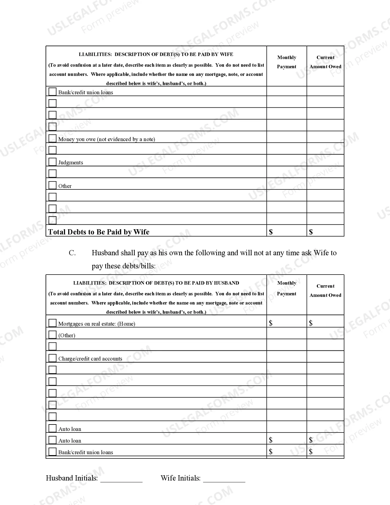 Preview Marital Domestic Separation and Property Settlement Agreement Minor Children Parties May have Joint Property or Debts where Divorce Action Filed
