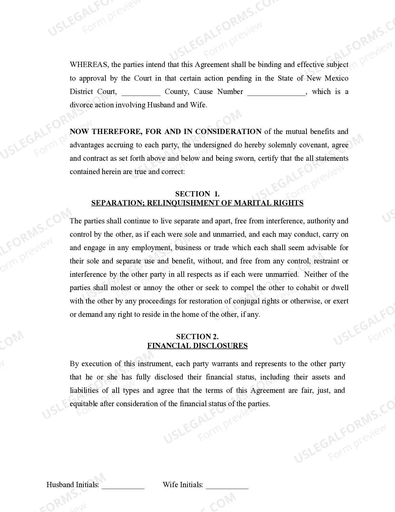 Preview Marital Domestic Separation and Property Settlement Agreement Adult Children Parties May have Joint Property or Debts where Divorce Action Filed