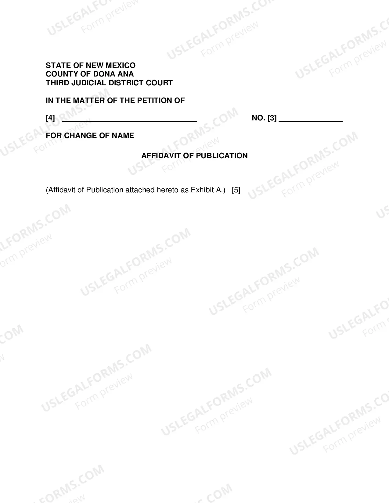 Preview Name Change Instructions and Forms for an Adult - Dona Ana County Only