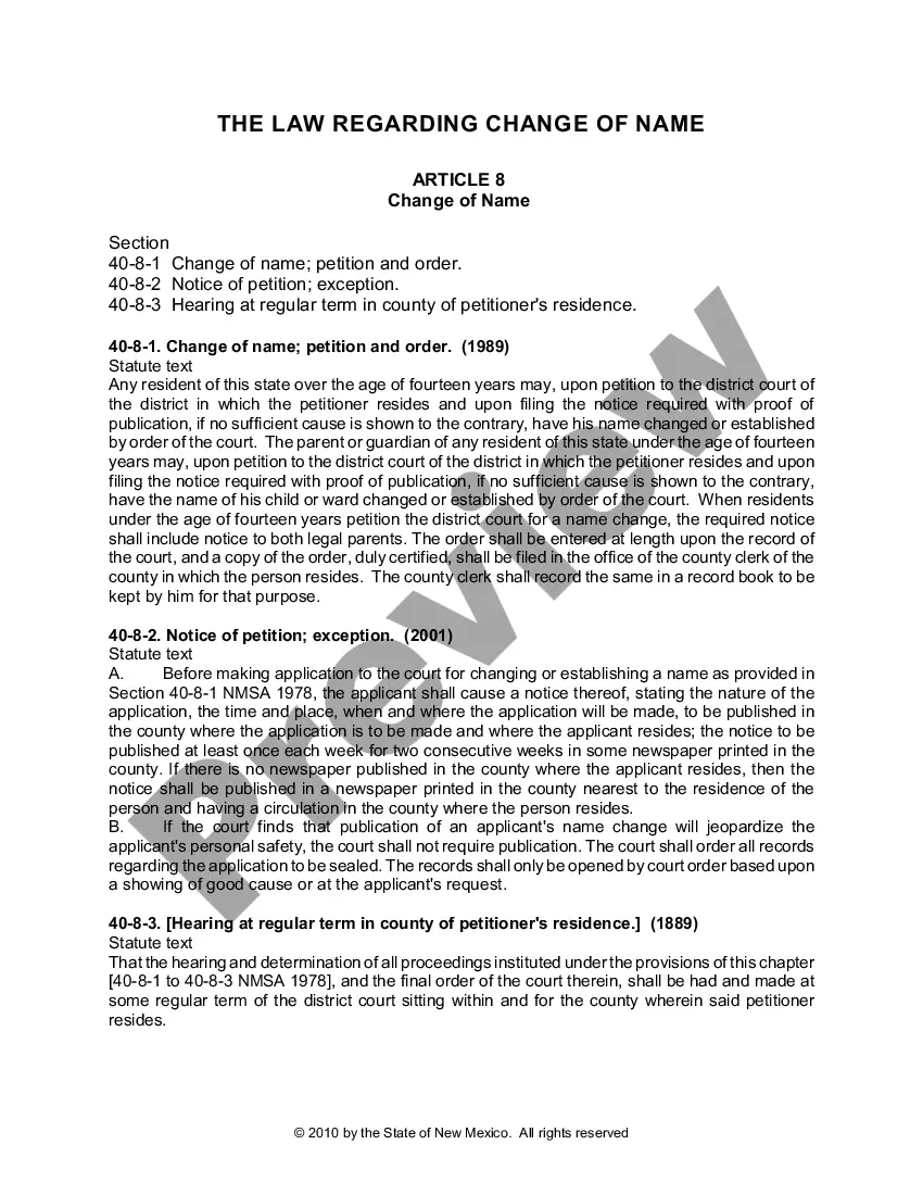 Get Name Change Instructions and Forms for a Minor Under Age 14 - Dona Ana County Only Preview Name Change Instructions and Forms for a Minor Under Age 14 - Dona Ana County Only