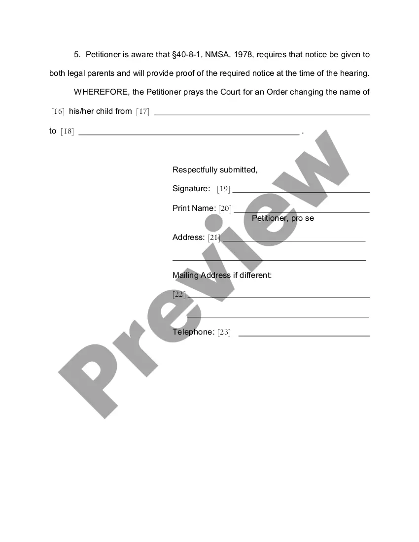 Get Name Change Instructions and Forms for a Minor Under Age 14 - Dona Ana County Only Preview Name Change Instructions and Forms for a Minor Under Age 14 - Dona Ana County Only