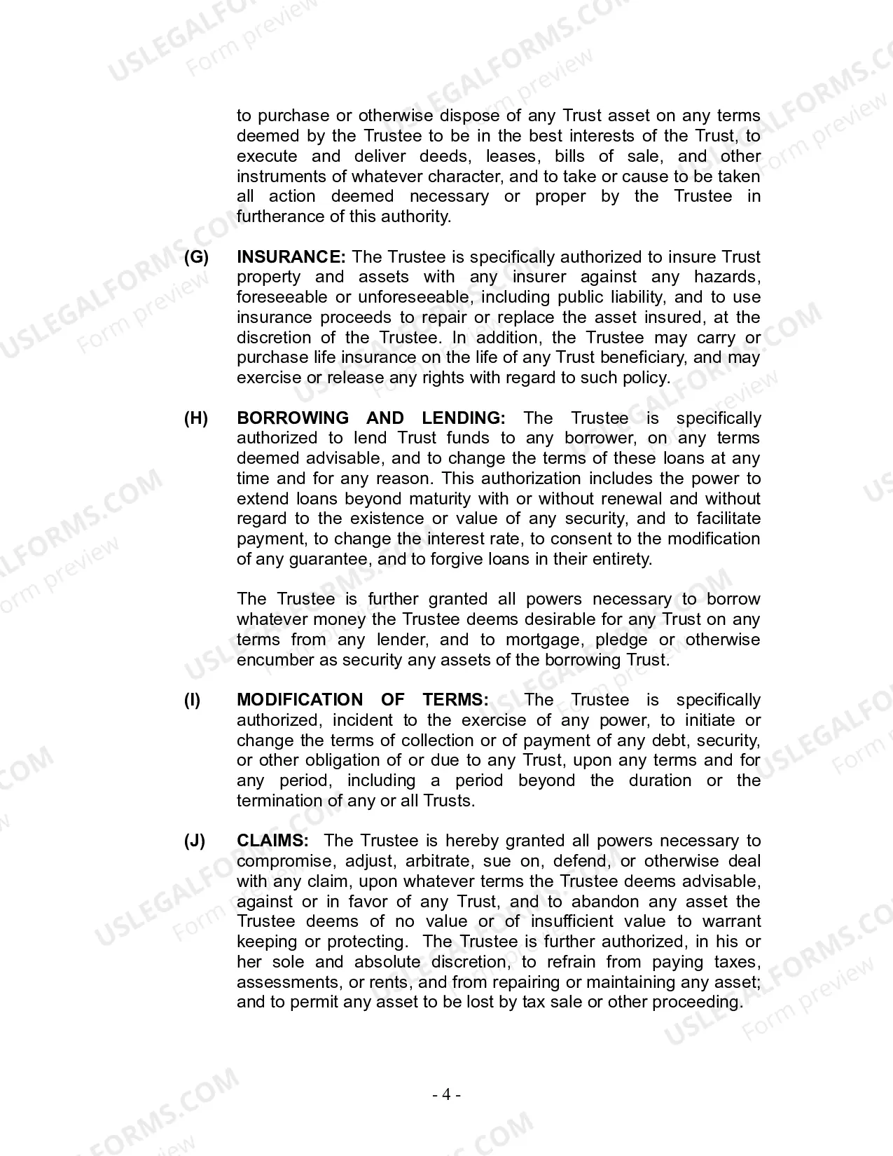 Preview Revocable Living Trust for Husband and Wife with No Children