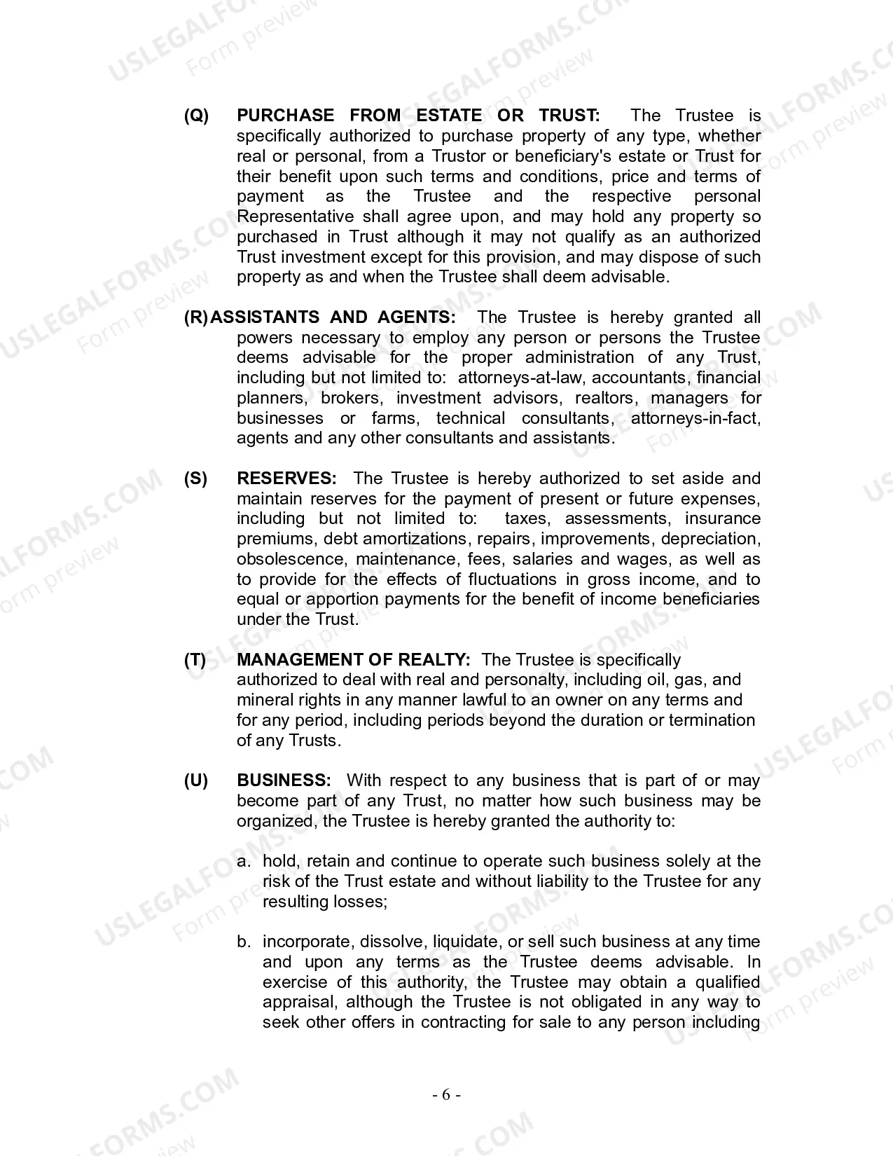 Preview Revocable Living Trust for Husband and Wife with No Children