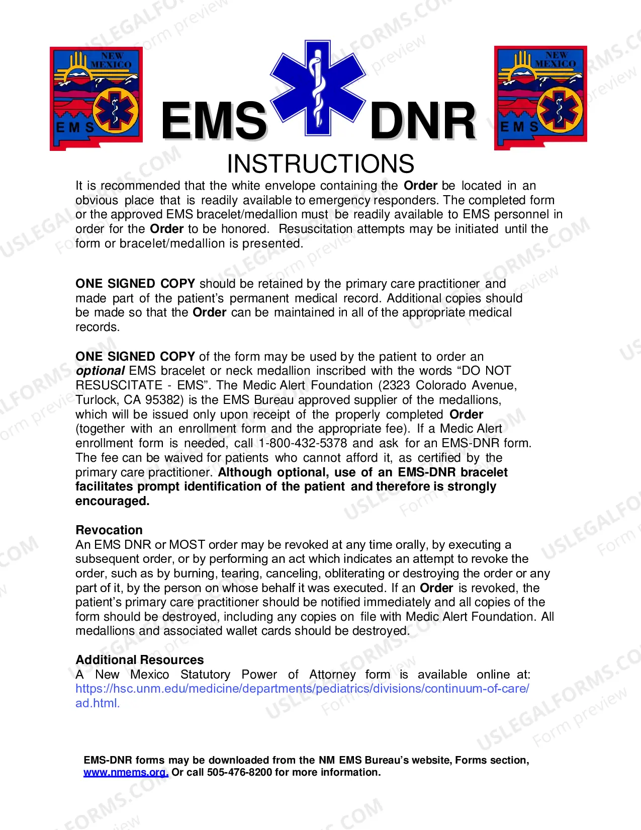 Preview New Mexico Emergency Medical Services Do Not Resuscitate