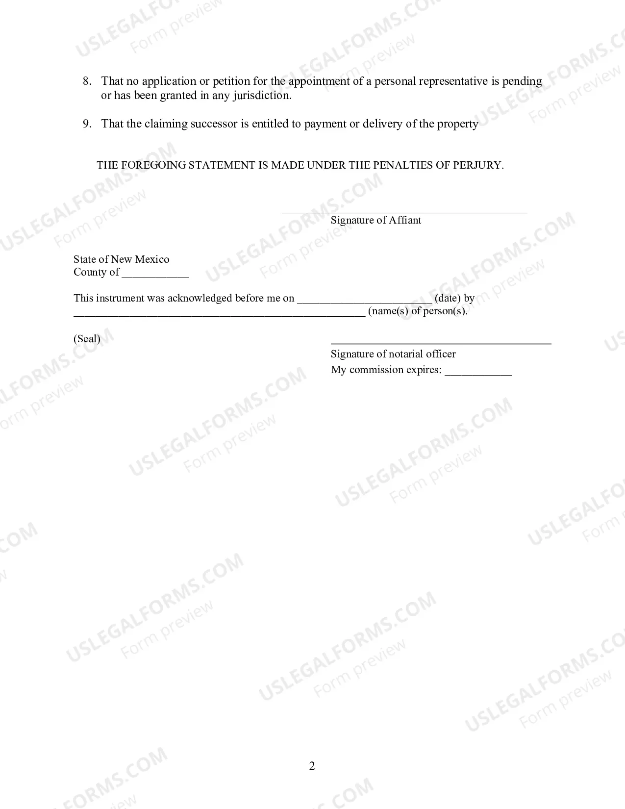 Preview Small Estate Affidavit for Estates under $50,000