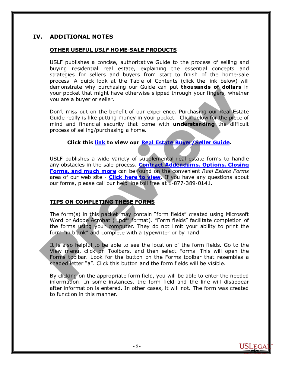 page 5 Real Estate Home Sales Package with Offer to Purchase, Contract of Sale, Disclosure Statements and more for Residential House preview