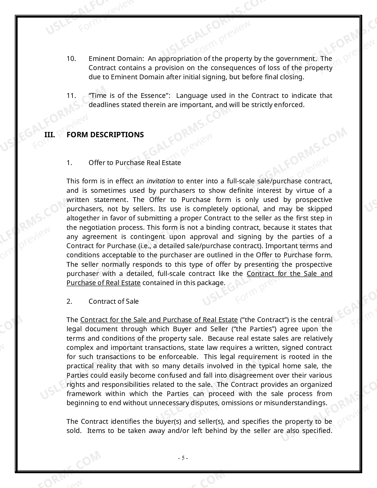 Preview New Mexico Real Estate Home Sales Package with Offer to Purchase, Contract of Sale, Disclosure Statements and more for Residential House