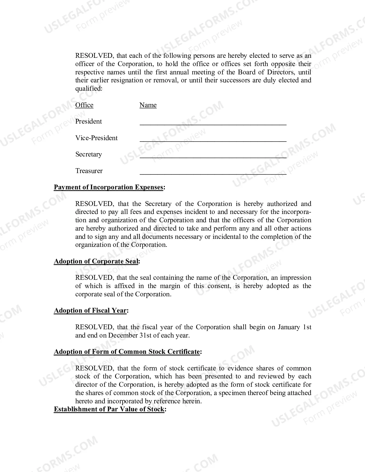 Preview Minutes for Organizational Meeting
