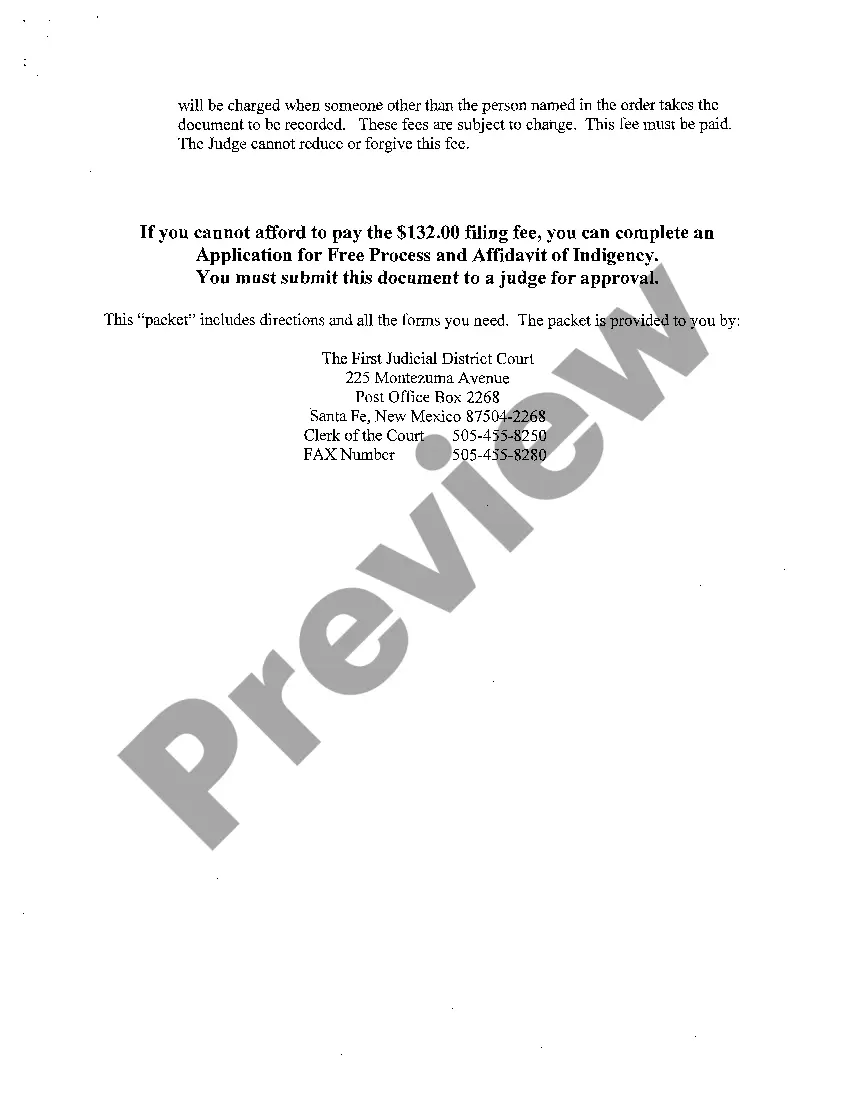 Preview Name Change Instructions and Forms for a Minor Child - Los Alamos County Only